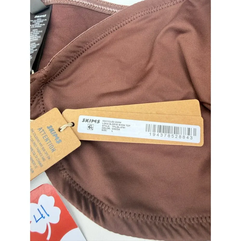 Skims Bikini Top Brown Size L NWT